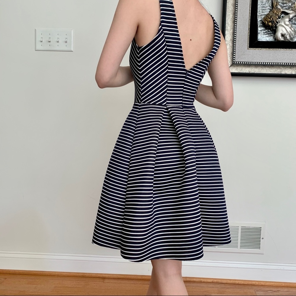 NWT AQUA Scuba Neoprene Striped Dress - Picture 13 of 16